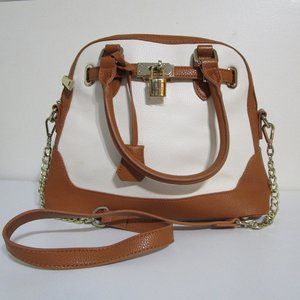 Jose Hess Brown and Cream Crossbody Hand Bag
